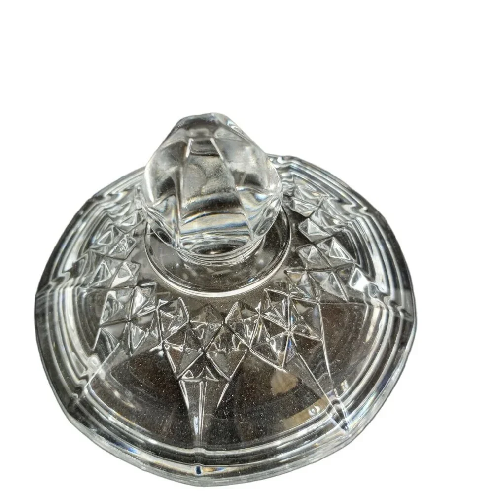 Vintage Creamer Sugar Salt Pepper Shakers Glass Diamond Pattern EAPG